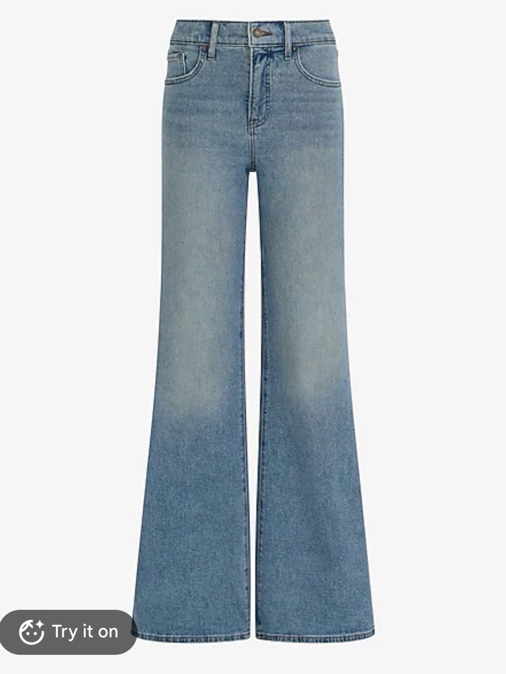 Express High Waisted Light Wash Relaxed Flare Jeans 4S